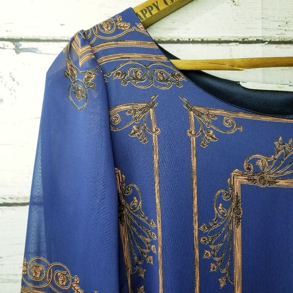 Ezra Blue and Pink Shift Dress - Picture 4 of 8